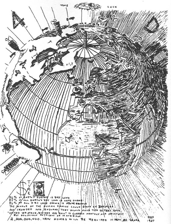 1927 world map by Buckminster Fuller