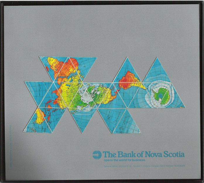 Dymaxion Map, Bank of Nova Scotia version, magnetic tiles