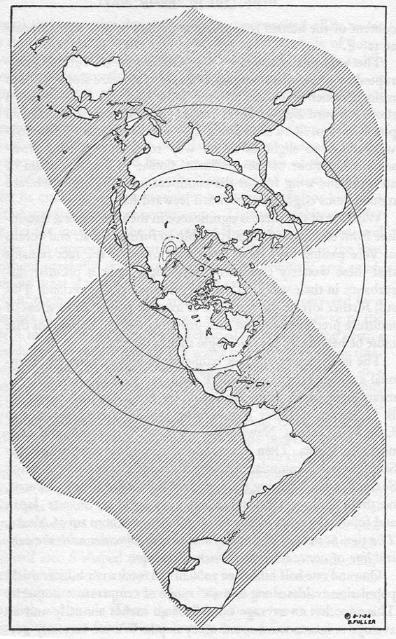 1934 world map by Buckminster Fuller