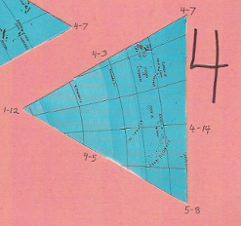 Dymaxion map, single triangle, 4 of 20