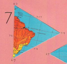 Dymaxion map, single triangle, 7 of 20