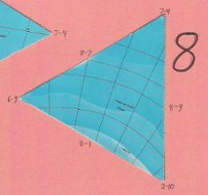 Dymaxion map, single triangle, 8 of 20