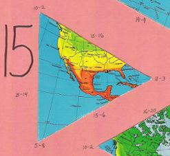 Dymaxion map, single triangle, 15 of 20