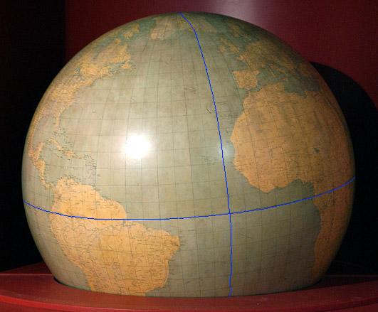 FDR 50-inch 5-degree globe, in color, with Cahill-Keyes octants