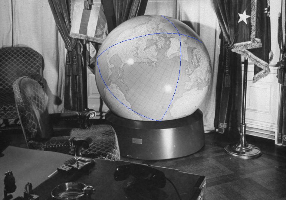 FDR 50-inch 5-degree globe with Cahill-Keyes octants