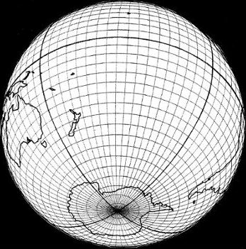 5-degree orthographic map marked by Gene Keyes with Cahill-Keyes octant; 6 of 8.
