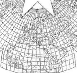Cahill world map octant, 5 degrees, b&w ; 3 of 8