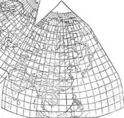 Cahill world map octant, 5 degrees, b&w ; 4 of 8