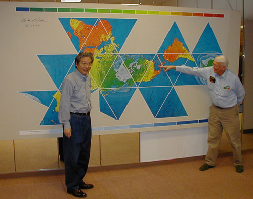 Dymaxion map, wall size, with Bill Perk and Thomas Zung