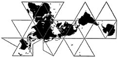 Fuller icosahedral map 1954