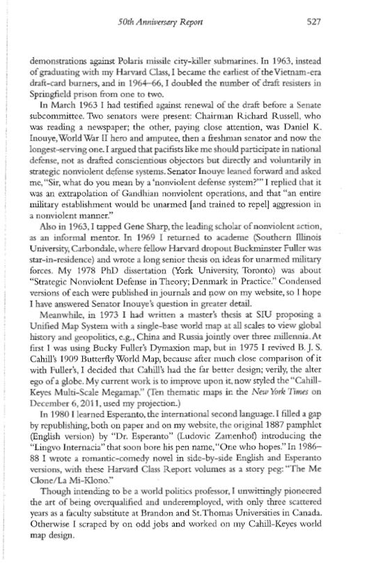 Gene Keyes, p.2,
              Harvard Class of 1963, 50th Anniversary Report