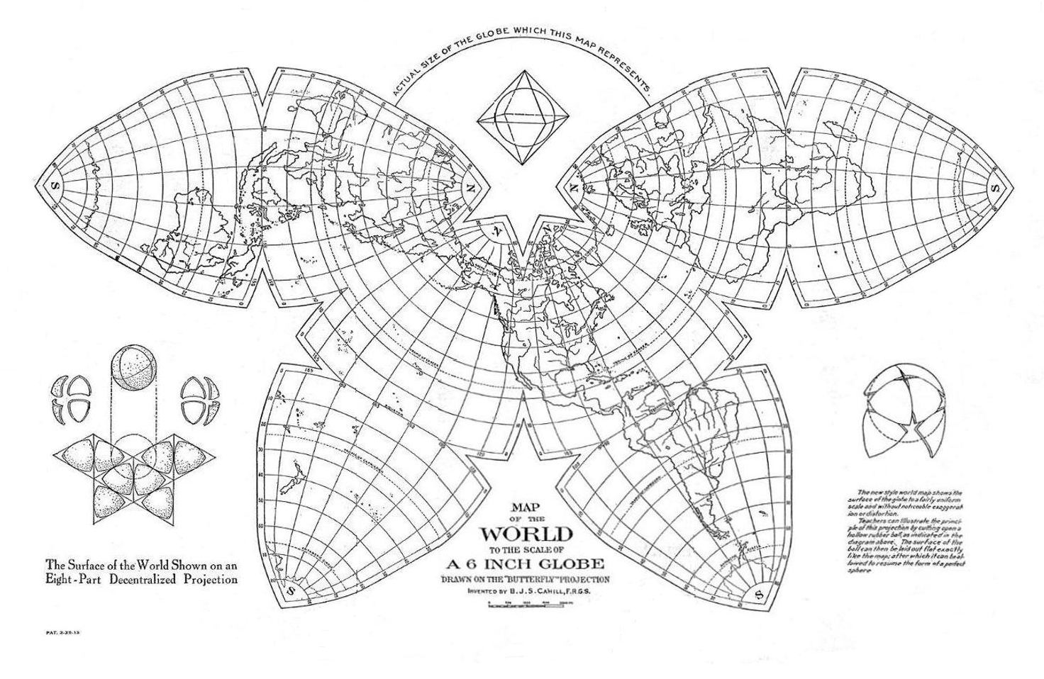 Cahill 6-inch-globe map