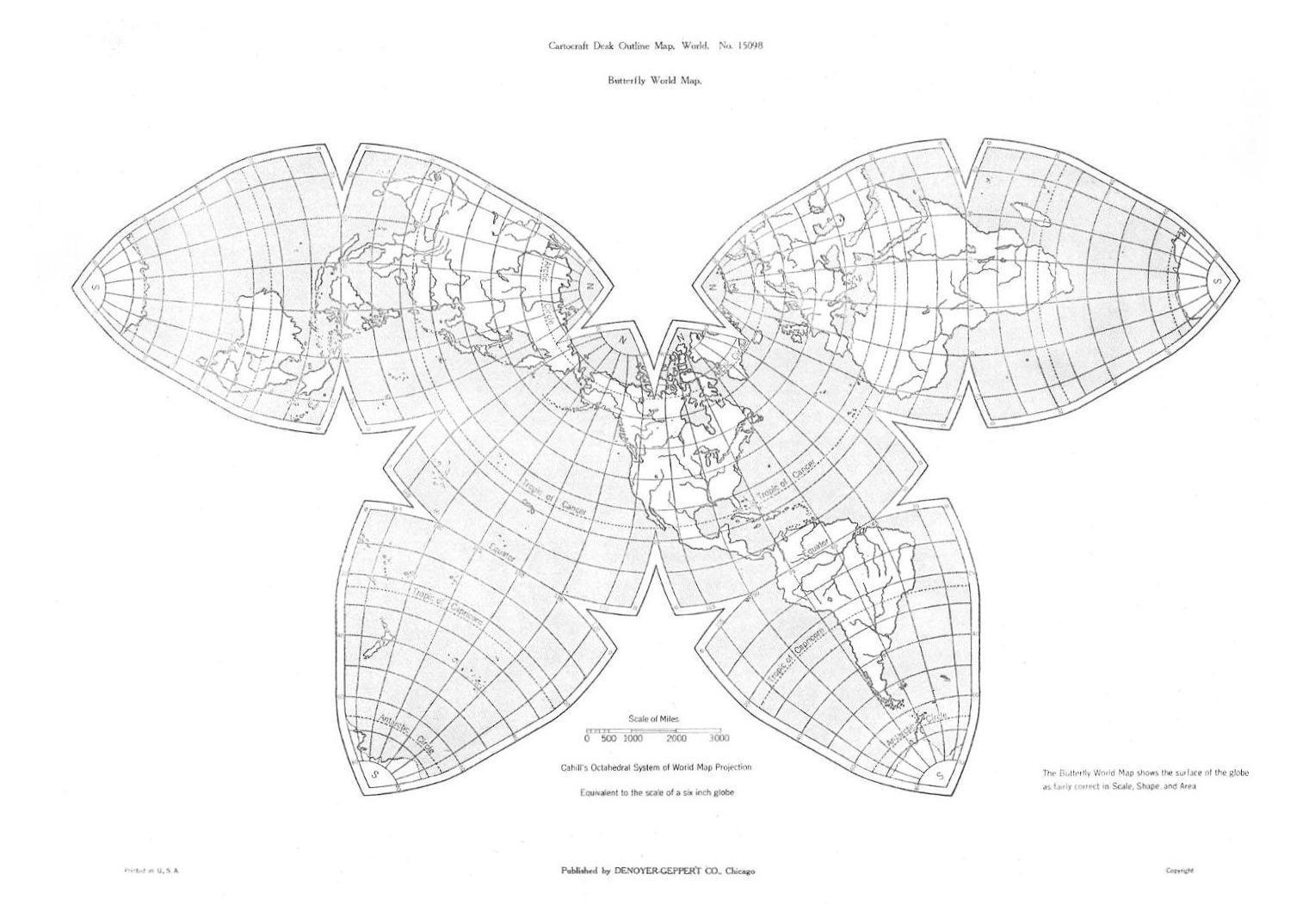Denoyer version, Cahill 6-inch-globe map